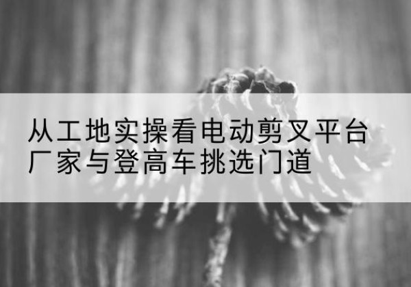 利通电动剪叉升降平台厂家-从工地实操看电动剪叉平台厂家与登高车挑选门道
